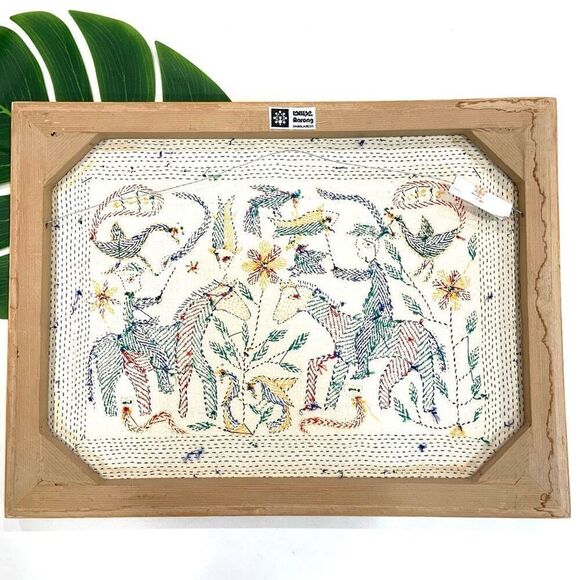 KANTHA Stitch Embroidered Wall Art from Bangladesh - Picture 6 of 9